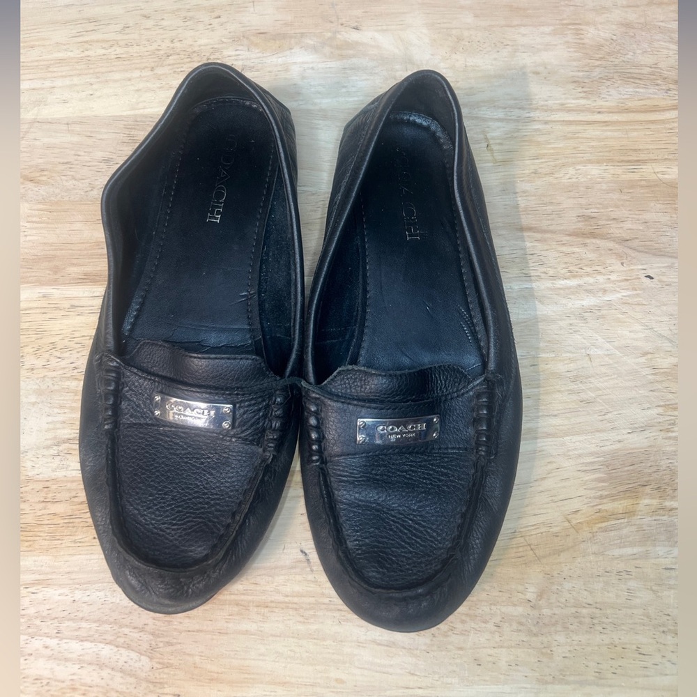 COACH Fredrica Pebble Grain Leather Driving Loafers Shoes Women’s Size 9 B